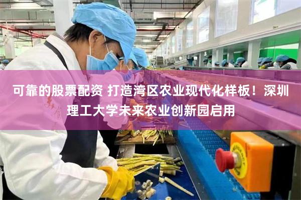 可靠的股票配资 打造湾区农业现代化样板！深圳理工大学未来农业创新园启用
