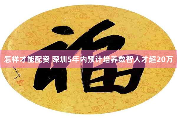 怎样才能配资 深圳5年内预计培养数智人才超20万