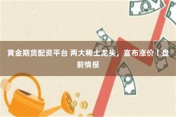 黄金期货配资平台 两大稀土龙头，宣布涨价丨盘前情报
