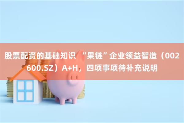 股票配资的基础知识 “果链”企业领益智造(002600.SZ)A+H,四项事项待补充说明