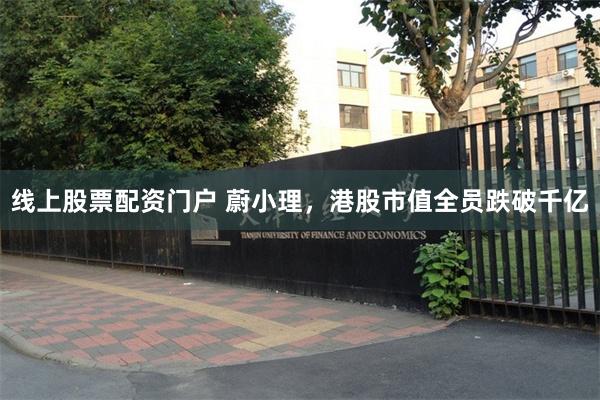 线上股票配资门户 蔚小理，港股市值全员跌破千亿