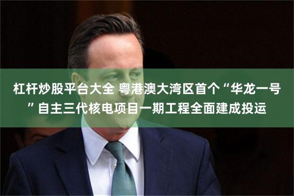 杠杆炒股平台大全 粤港澳大湾区首个“华龙一号”自主三代核电项目一期工程全面建成投运