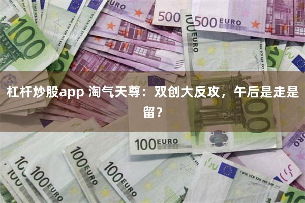 杠杆炒股app 淘气天尊：双创大反攻，午后是走是留？
