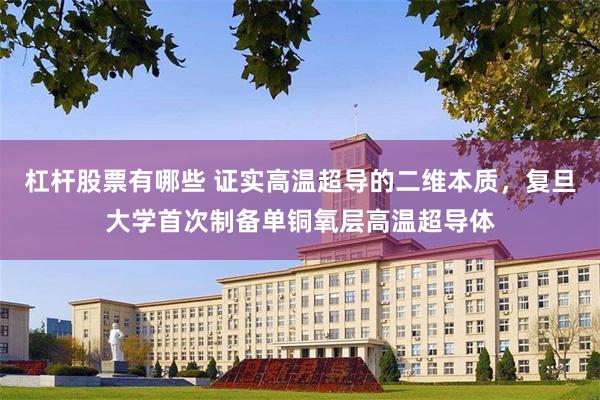 杠杆股票有哪些 证实高温超导的二维本质，复旦大学首次制备单铜氧层高温超导体