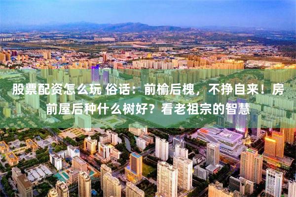 股票配资怎么玩 俗话：前榆后槐，不挣自来！房前屋后种什么树好？看老祖宗的智慧