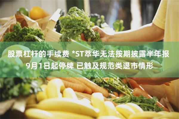 股票杠杆的手续费 *ST萃华无法按期披露半年报 9月1日起停牌 已触及规范类退市情形