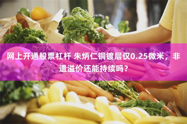 网上开通股票杠杆 朱炳仁铜镀层仅0.25微米，非遗溢价还能持续吗？