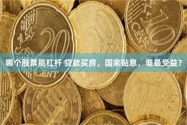 哪个股票能杠杆 贷款买房，国家贴息，谁最受益？
