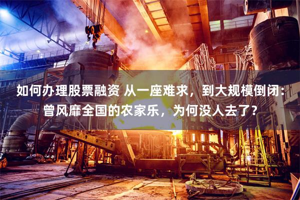 如何办理股票融资 从一座难求，到大规模倒闭：曾风靡全国的农家乐，为何没人去了？